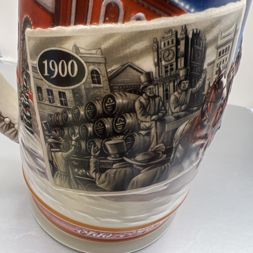 1999 Budweiser 20th Anniversary Holiday Beer Stein Mug - w/COA - - Picture 8 of 10